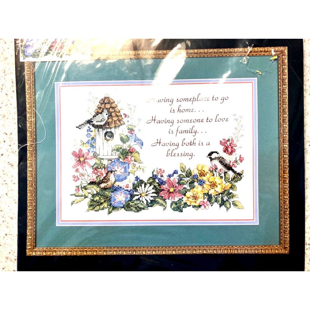 DIMENSIONS 3160 NEEDLEWORK COMPLETE SEALED FLORAL BIRDS Counted Cross Stitch KIT